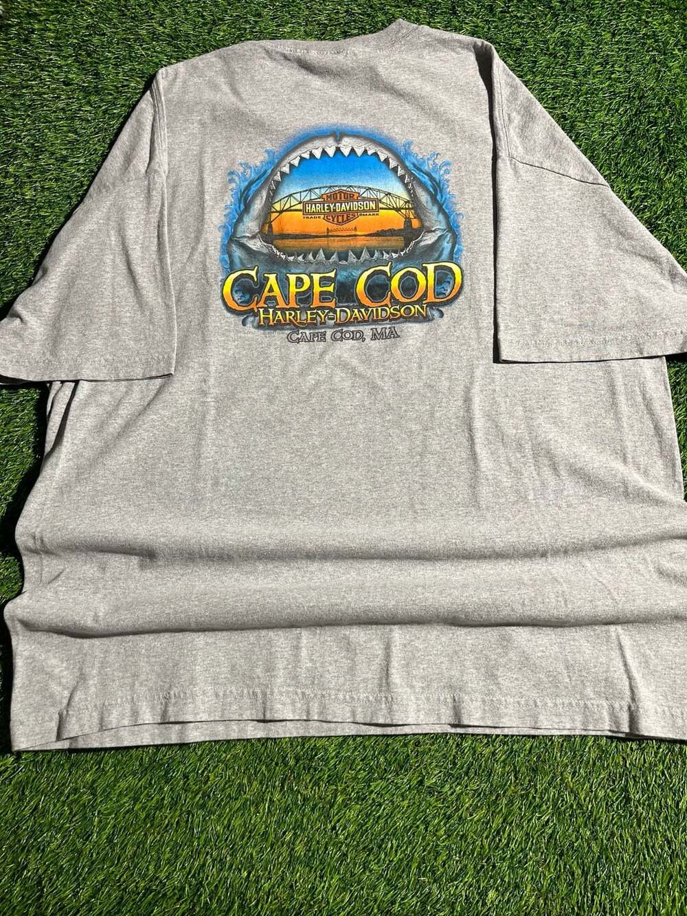Harley-Davidson Cape Cod Shark Jaw Bridge T-Shirt Size 2XL Grey
